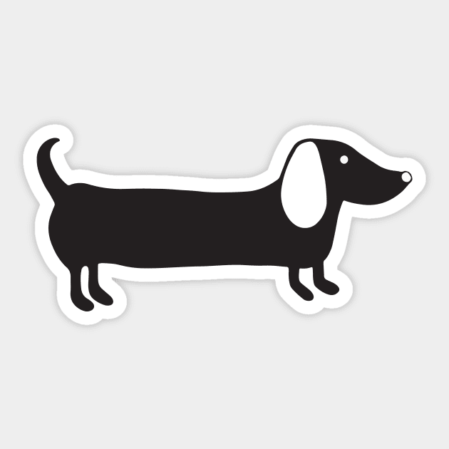 Simple black and white dachshund Sticker by bigmoments